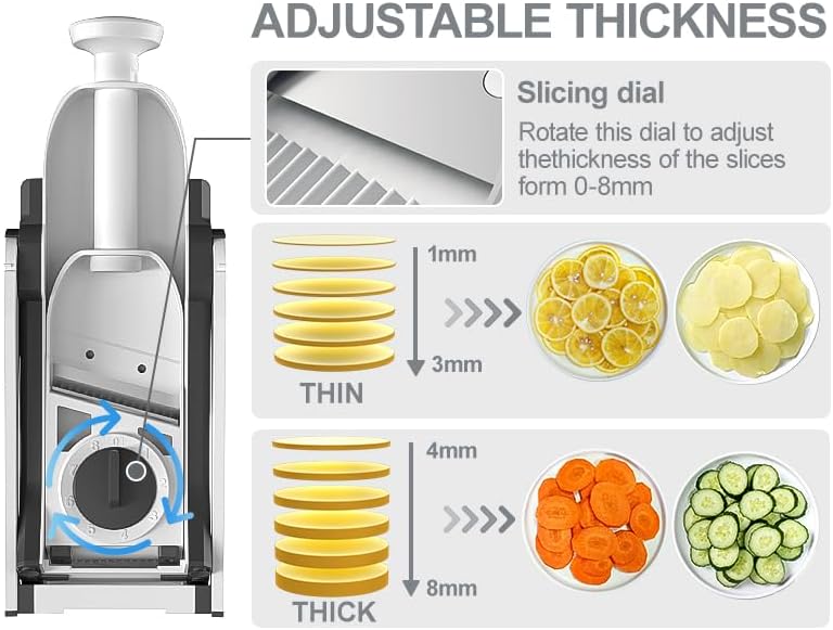 Safe Mandoline Slicer for Kitchen, Potato Slicer