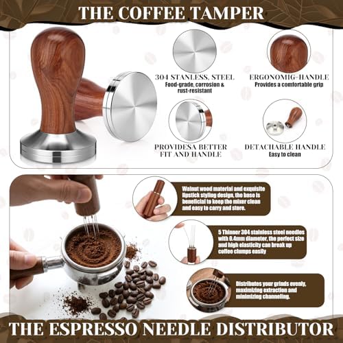Mifoci 24 Pcs 51mm Espresso Accessories Kit Coffee Tamper Gift Set