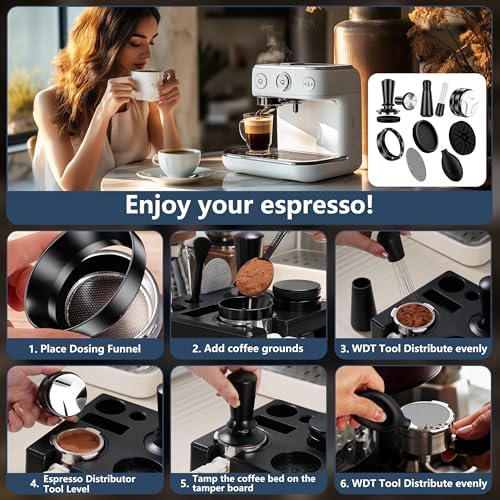 54mm Espresso Accessories Kit,WDT Tool Espresso Machine Tamper Tools