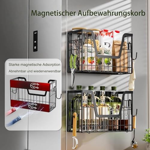 2-Pack Magnetic Fruit Basket Shelf for Refrigerator