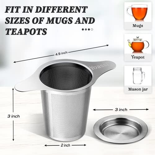 Extra Fine 18/8 Stainless Steel Tea Infuser Mesh Strainer with Large