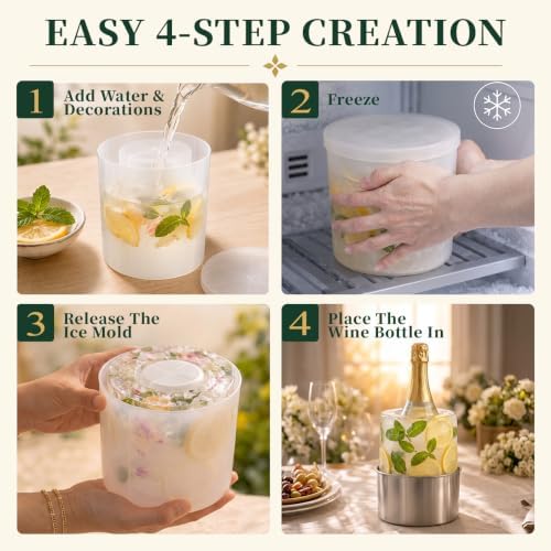 Ice Mold,Ice Bucket Mold, Ice Mold Wine Bottle Chiller,DIY Ice Bucket