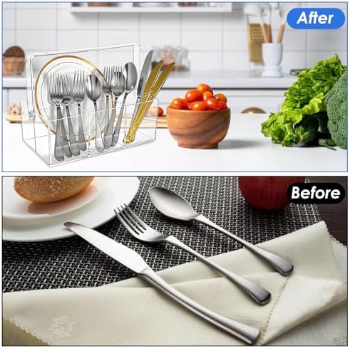 2 Pack Silverware Organizer, Paper Plate Holders, Cutlery and Flatware