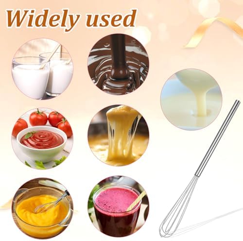 2 Pcs Mini Whisks Set, Stainless Steel Whisk Tiny Egg Whisk
