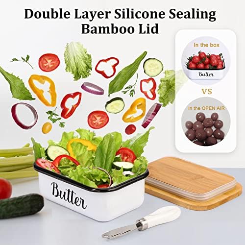 LANDNEOO Butter Dish with Lid and Butter Curler Knife - Unbreakable