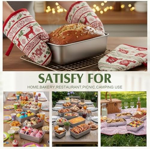 10 Pack Stainless Steel Loaf Pan Set 9 x 5 Inch Bread Baking Pans