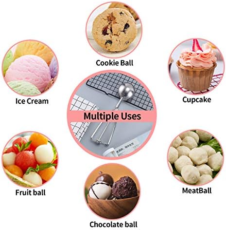 Cookie Scoop Set of 3 Ice Cream Scoop With Trigger 18/8 Stainless