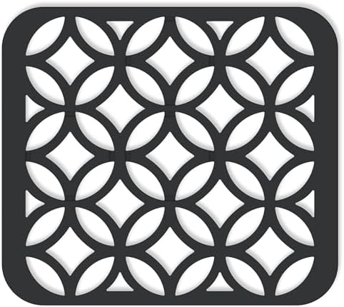2 Pack Small Silicone Sink Mat for Kitchen Sink, Feng-Shui-Coin Black