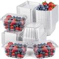 Baderke 50 Pcs Plastic Berry Basket, Small Molded Produce Vented