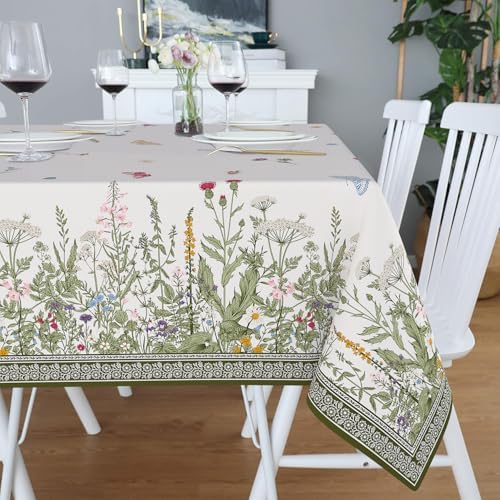 Square Tablecloth 70 x 70 Inch, Stain Resistant Wrinkle Free Card