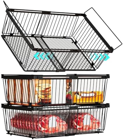 Large Freezer Organizer Bins for 10 to 20 Cu.Ft,Leak-Proof Bottom,3