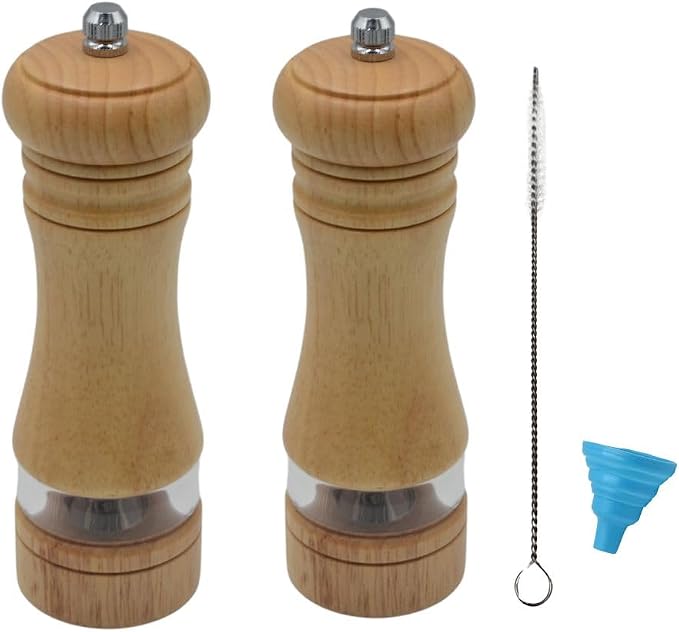 Classic Salt and Pepper Grinder Set, Refillable Salt and Pepper Mills, Manual by MASALACO