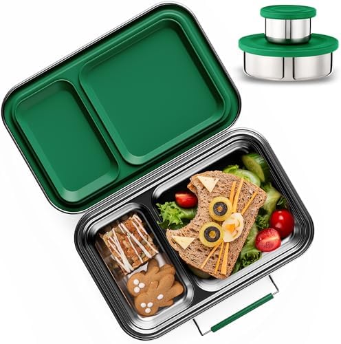 AOHEA Stainless Steel Lunch Box for Kids, Leak Proof Bento Lunch Box