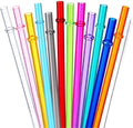 24 PCS Reusable Straws with 4 Brushes, 10.5" Long Tritan Hard Plastic