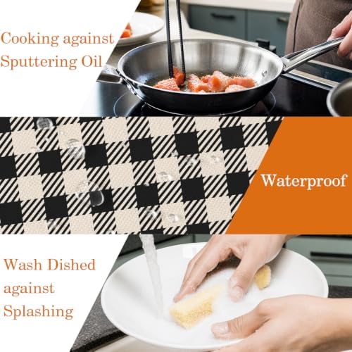 OccuPied Fall Aprons with Pockets for Women Pumpkins Leaves Kitchen