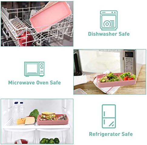 Bento Box Japanese Lunch Box, 3-Layer Stackable (Pink)