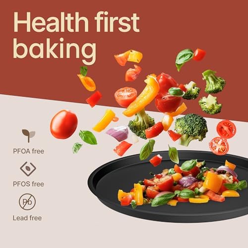 Bakken- Swiss Pizza Tray Set 3-Piece – Gray Coating, Non-Stick, Round