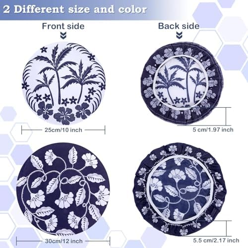 2 Large Reusable Beeswax Bowl Covers for Bread Proofing, 10/12 Inch