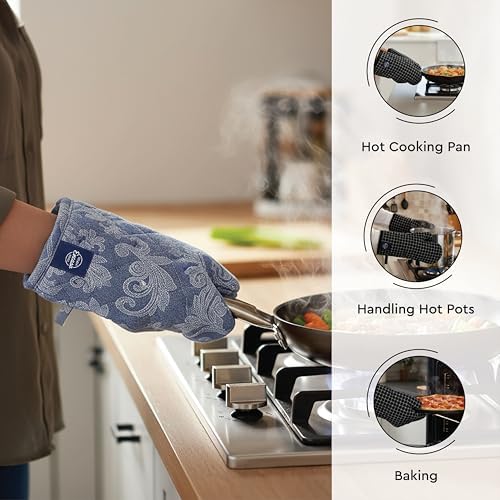 Encasa XO Kitchen Apron with Oven Gloves & Potholder - Combo Set -100%