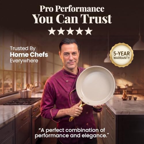 GOTHAM STEEL Hammered 3pc Ceramic Nonstick Frying Pans Set Titanium
