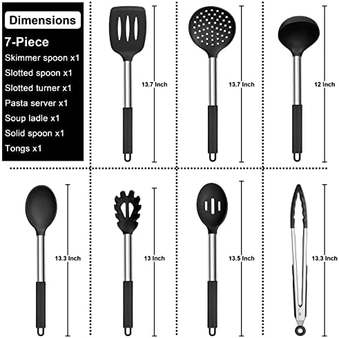 E-far Mixing Bowls with Lids Set of 3 with Silicone Cooking Utensils