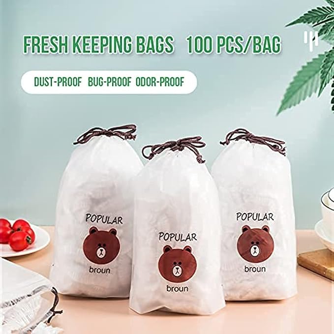 Fresh Keeping Bags, Plastic Sealing Bags Food Cover, Universal Kitchen Wrap - Image 2