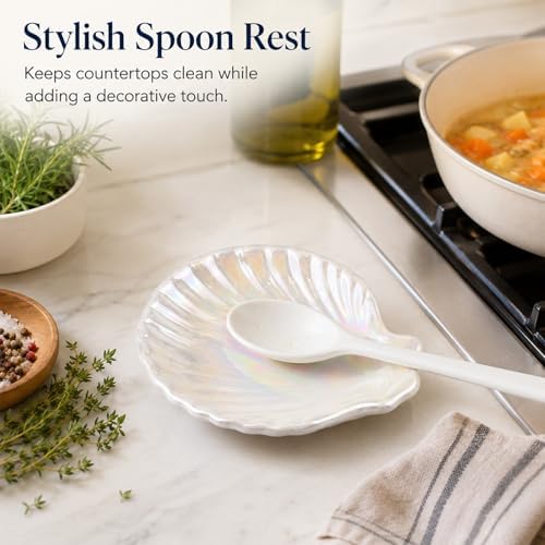Ceramic Spoon Rest, Cute Coffee Spoons Holder for Kitchen Counter