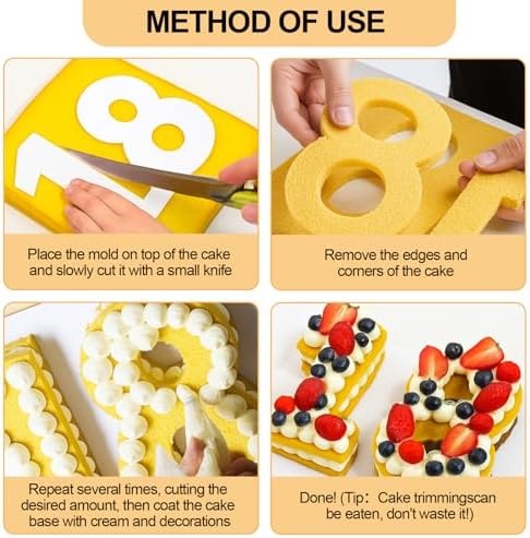 12 Inch Number Cake Mold Baking Forms Moulds,9 Pieces 0-8 Cake Number