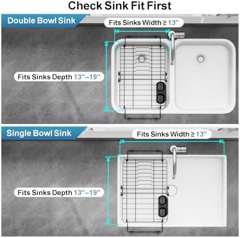 iSPECLE Over-the-Sink Dish Drying Rack, Expandable