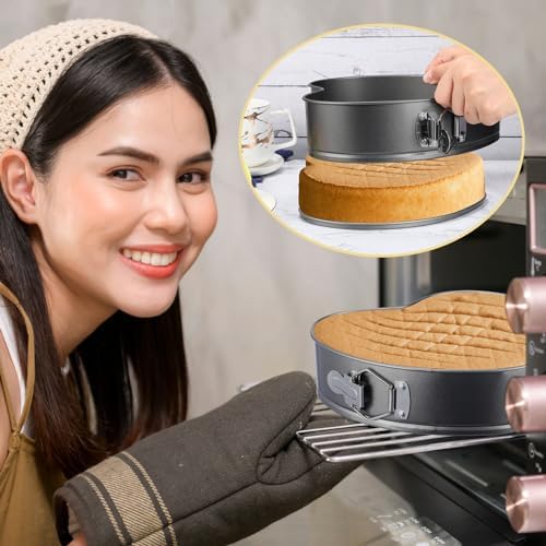 Zhehao 6 Pcs Heart Shaped Cake Pans Heart Springform Cake Mold