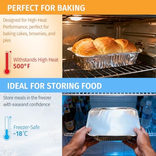 40 Pack Disposable Aluminum Pans with Lids, 9x9 & 8x8 Inch
