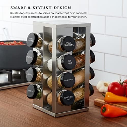 Kamenstein 16 Jar Heritage Revolving Countertop Spice Rack Organizer