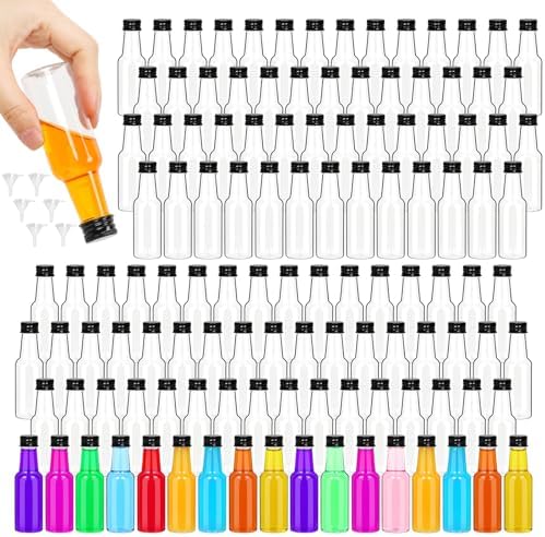 Mini Liquor Bottles 50ml/1.7oz 120Pack, Plastic Shot Bottles with Caps
