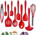 EastDeals Silicone Kitchen Utensils Set, 10 Piece, Red