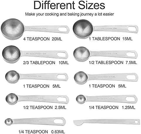 Measuring Cups and Spoons Set, Stainless Steel Measuring Cups Spoons Complete Set of 19pcs Professional Measurer Scoops Ingredients Liquid or Dry Heavy Duty Solid Measurment Cup