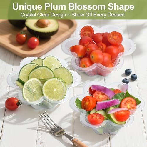 KUCKOW Clear Bowls, 100 PCS Ice Cream Bowls, Small Clear Appetizer