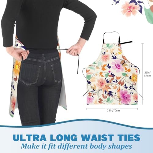 Mystical Moth Apron for Women with Moon,28x33in, Vintage Floral