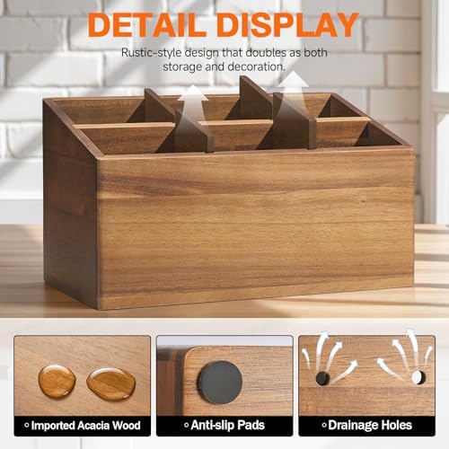 Utensil Holder, Large 6-Compartment Kitchen Utensil Organizer
