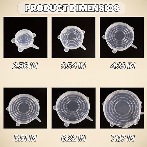 Silicone Stretch Lids, 6 Pack