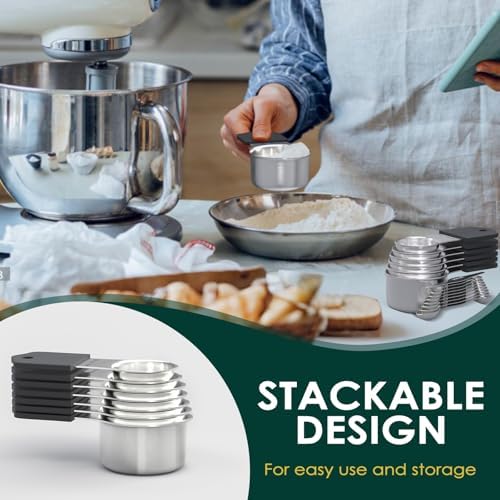 ENLOY 16 Pieces Magnetic Measuring Cups & Spoons Set