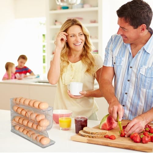 Rolling Egg Dispenser for Refrigerator | Egg Holder for Fridge