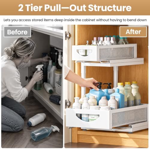 Under Sink Organizer for Kitchen and Bathroom Cabinets Pull Out
