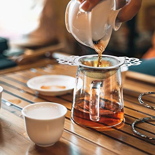 4 Pack Fine Mesh Tea Strainer with Bowl, Sliver