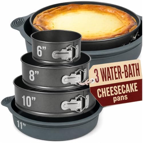 Cheese Cake Pans for Baking, NON-STICK Springform Pan Set & SILICONE