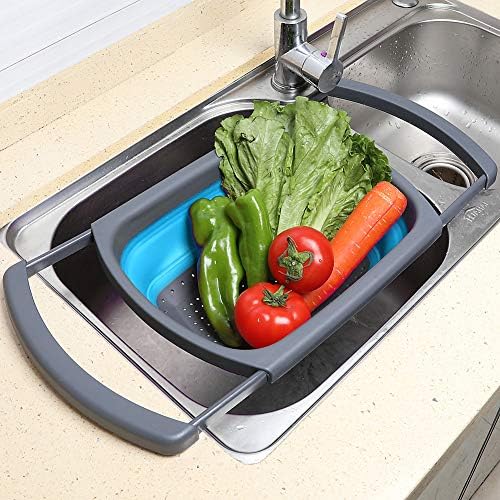 QiMH Collapsible Colander Set of 3-2 PC 4 Quart and 1 PC 6 Quart Over