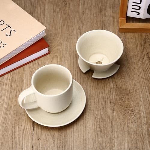 Pour Over Coffee Maker, with 50 PCS Basket Coffee Filters, 310 ml/10
