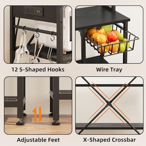 SUPERLELE 6-Tier Bakers Rack with Power Outlets