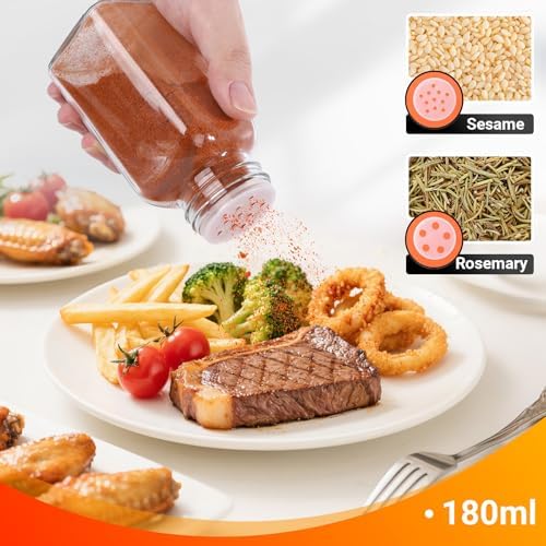 Segarty 6oz Spice Jar with Stainless Steel Shaker Lids, 2 PCS 180ml
