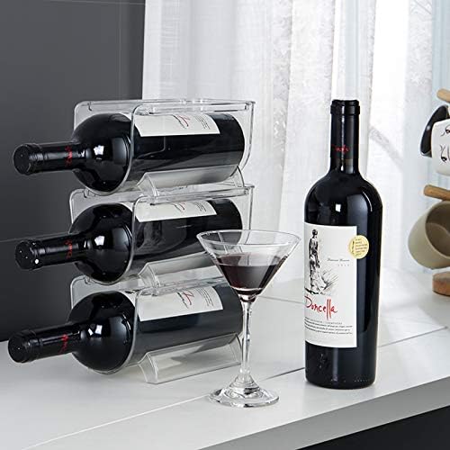 2 Pack Plastic Stackable Water Bottle and Wine Rack Storage Organizer