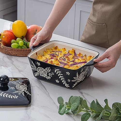 Wisenvoy Casserole Dish With Lid - Oven Safe Ceramic Baking Dish